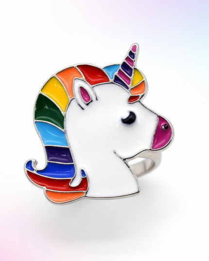unicorn head ring - white-bg