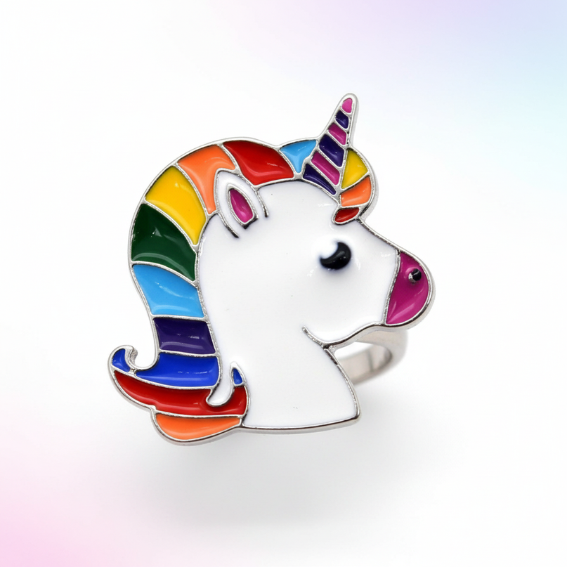 unicorn head ring - white-bg