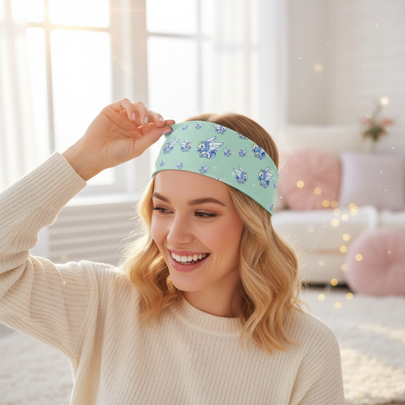 unicorn headband adult - in-use