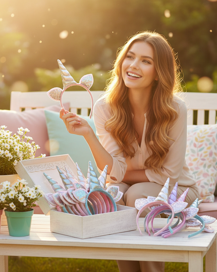 unicorn headband bulk pack - in-use