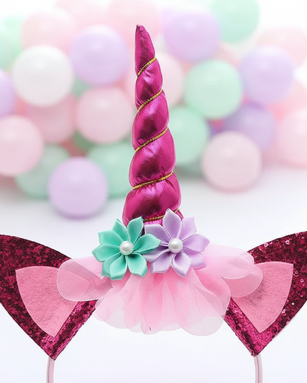 unicorn headband for baby - detail