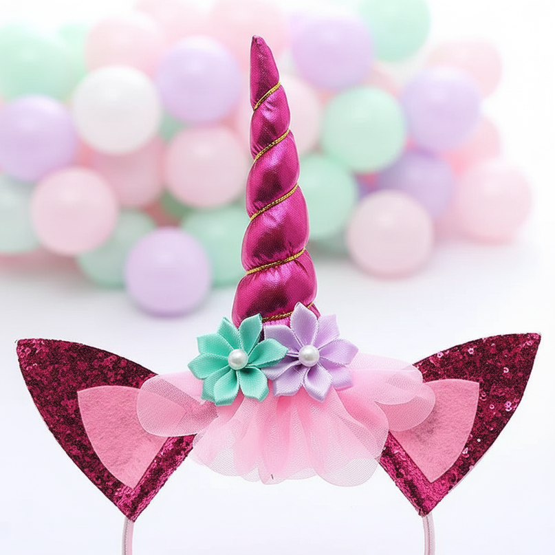 unicorn headband for baby - detail