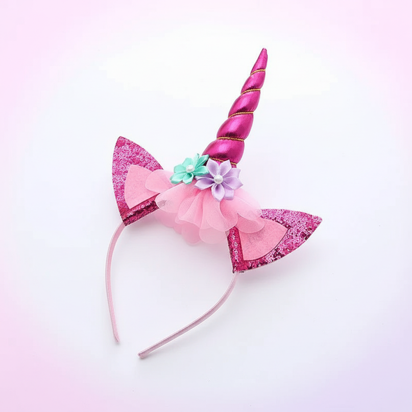 unicorn headband for baby - white-bg