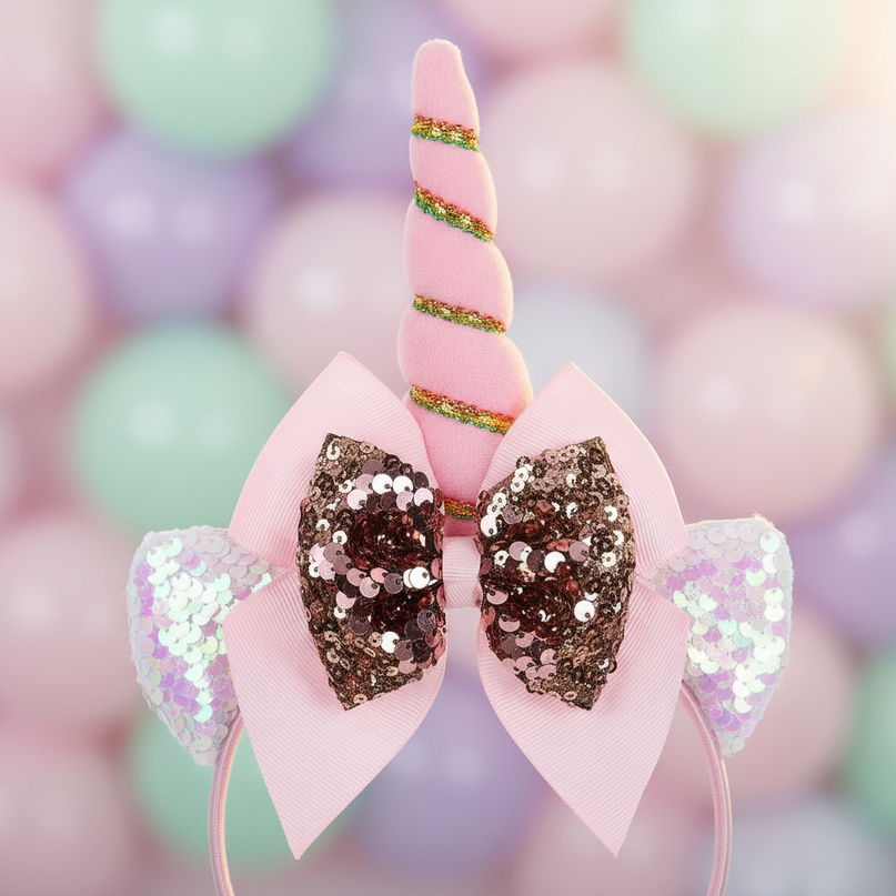 unicorn headband for toddler - detail
