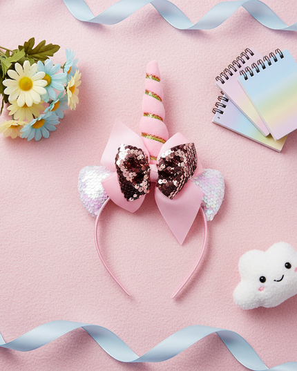 unicorn headband for toddler - flat-lay