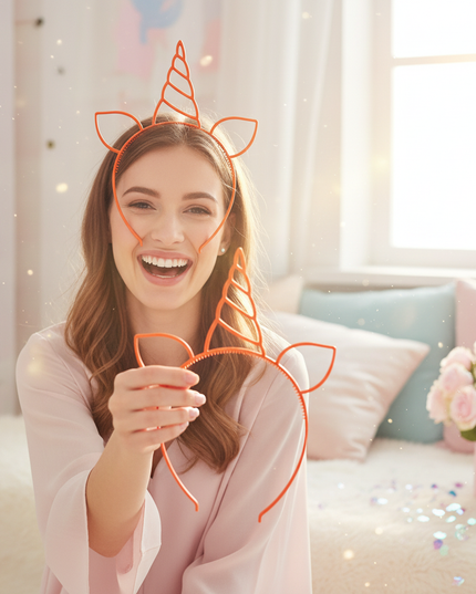 unicorn headband party pack - in-use