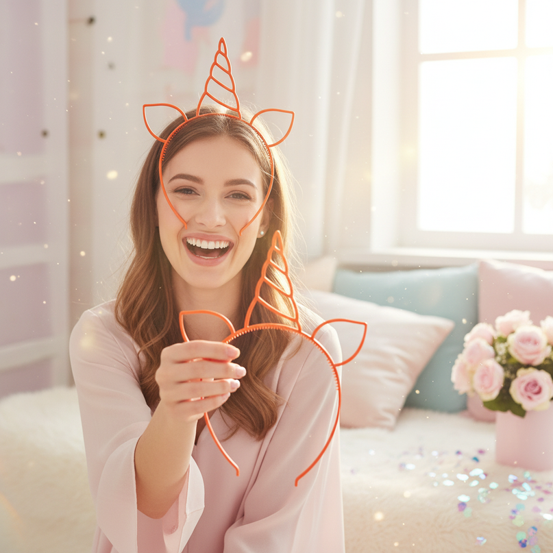 unicorn headband party pack - in-use