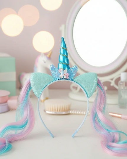 unicorn headband with braids - lifestyle