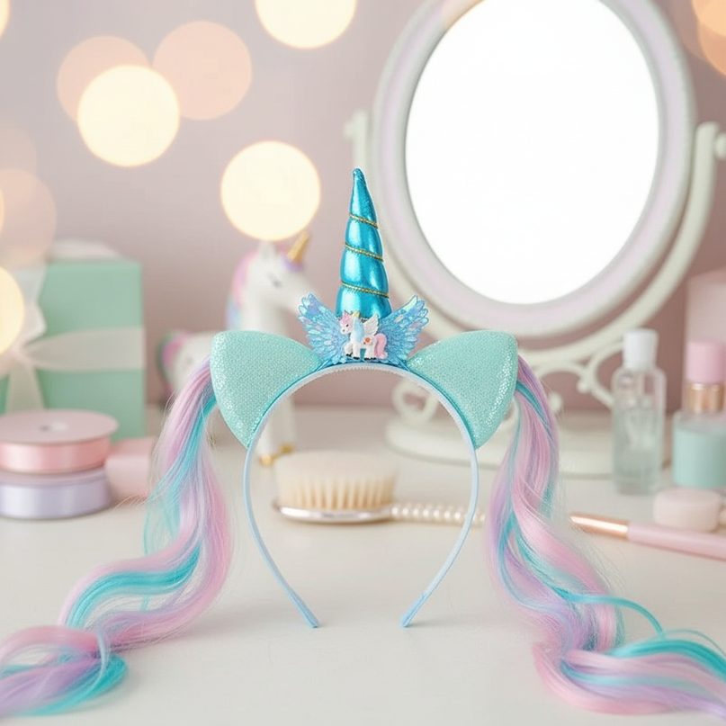 unicorn headband with braids - lifestyle