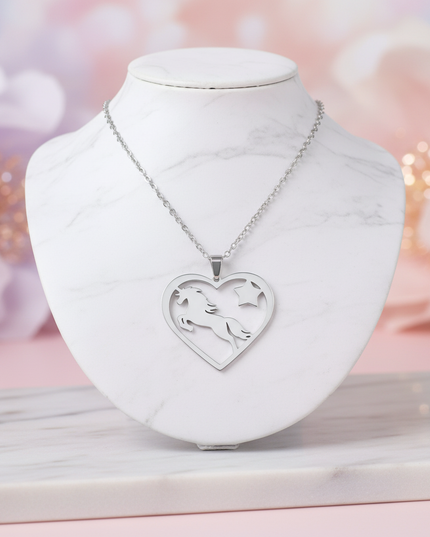 unicorn heart necklace - lifestyle