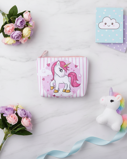 unicorn heart print purse - flat-lay