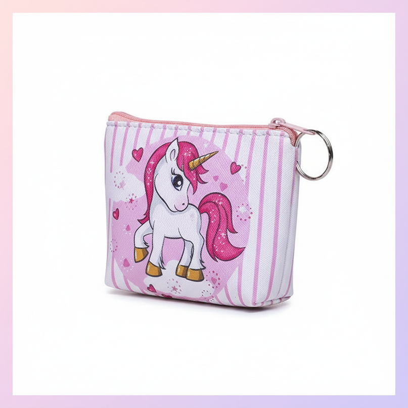 unicorn heart print purse - white-bg