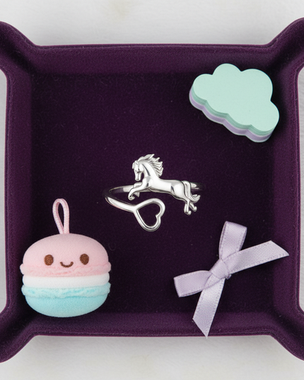 unicorn heart ring - flat-lay