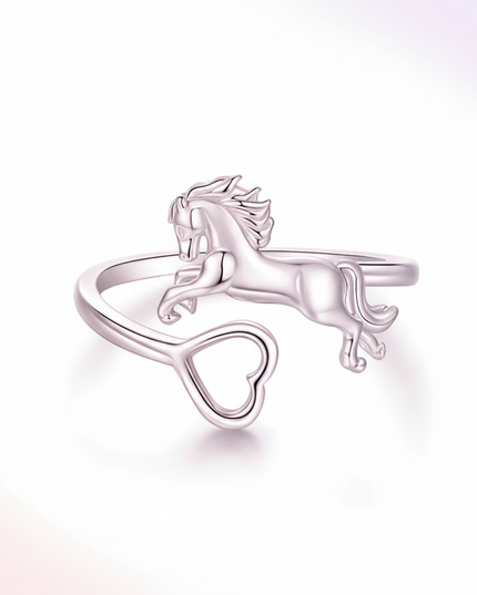 unicorn heart ring - white-bg