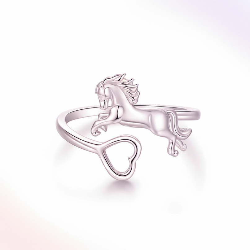 unicorn heart ring - white-bg