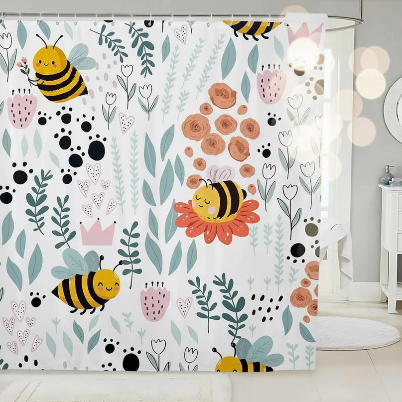 unicorn heart shower curtain - lifestyle
