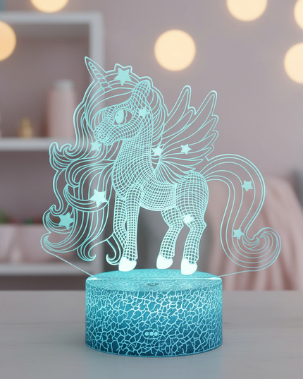 unicorn hologram night light - lifestyle