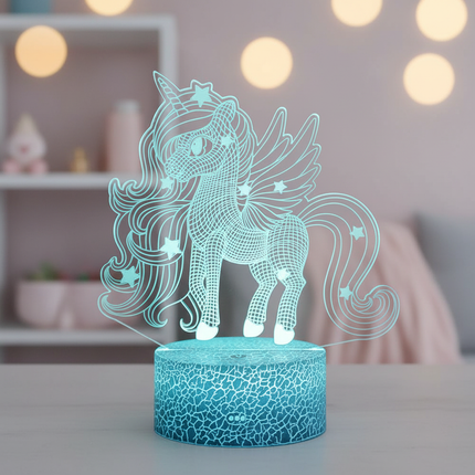 unicorn hologram night light - lifestyle