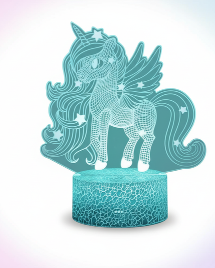 unicorn hologram night light - white-bg