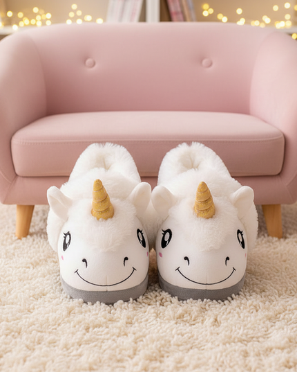 unicorn home slippers - lifestyle