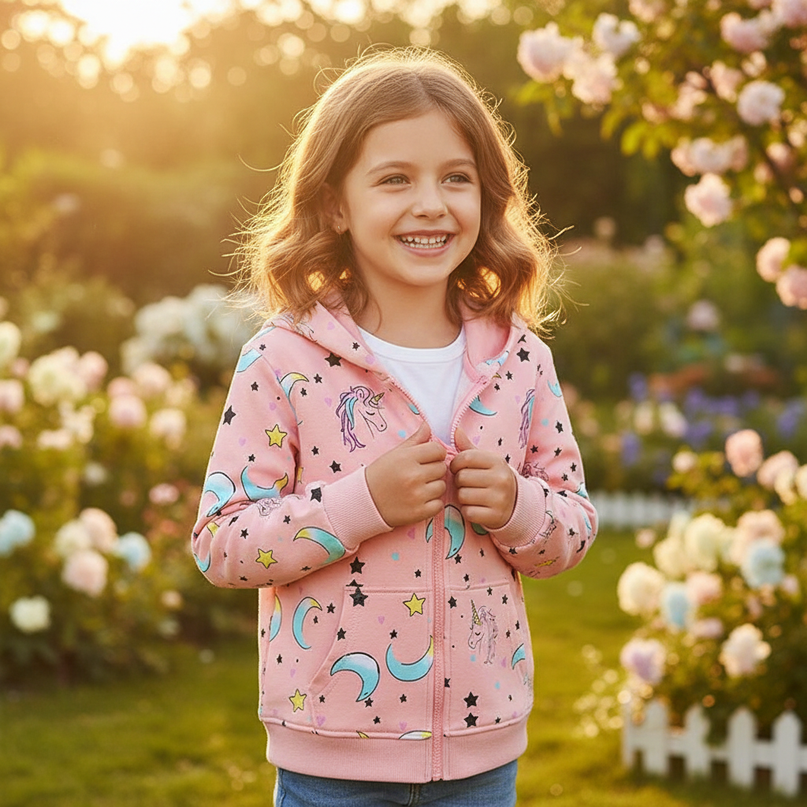 unicorn hooded jacket - in-use