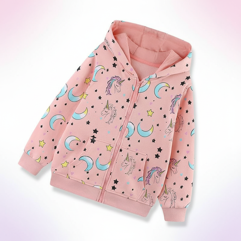 unicorn hooded jacket - white-bg