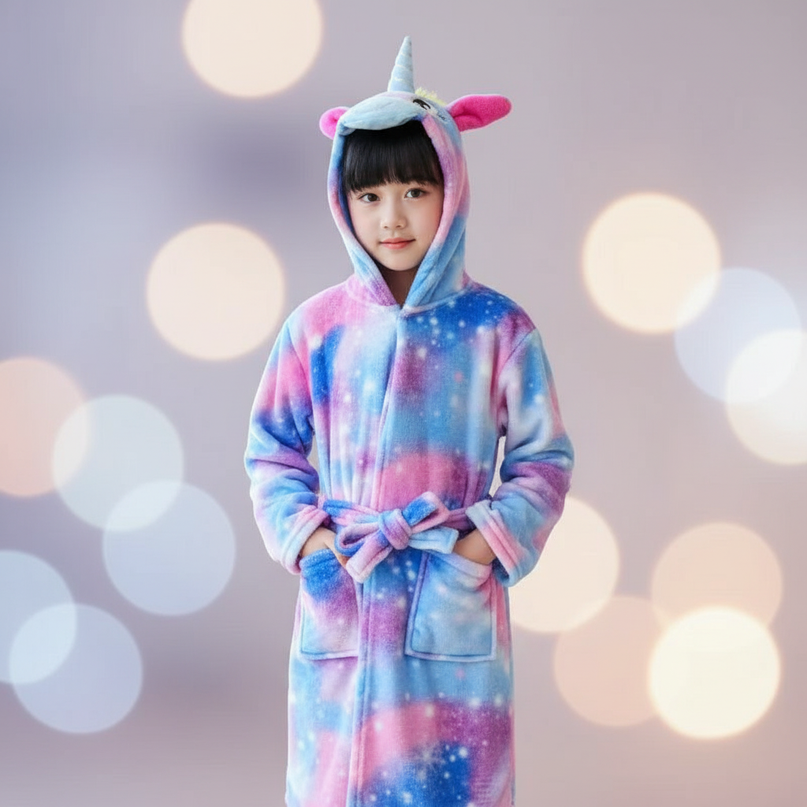 unicorn hooded towel robe - lifestyle