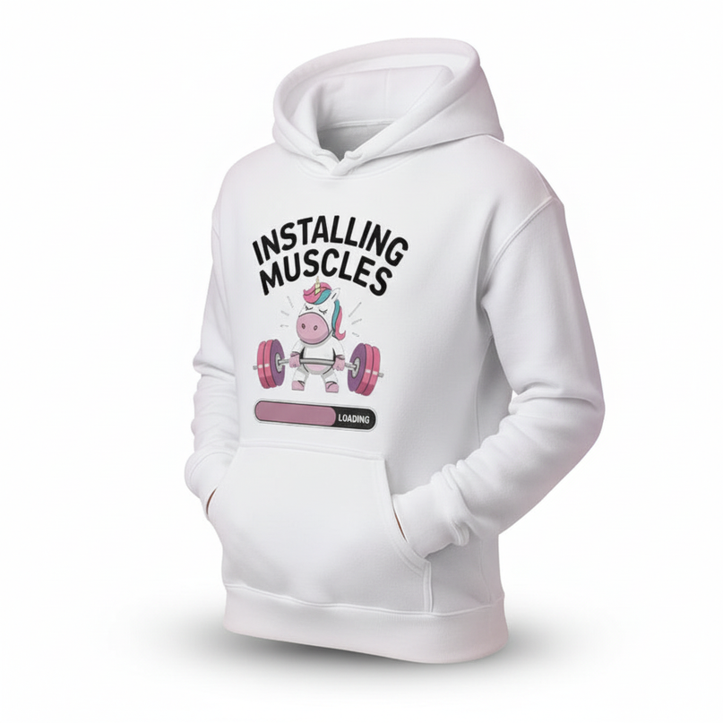 unicorn hoodie adults - white-bg