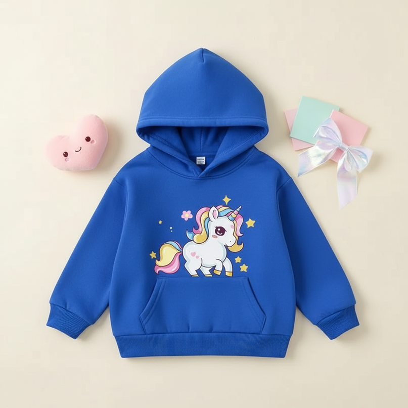 unicorn hoodie for toddlers - flat-lay