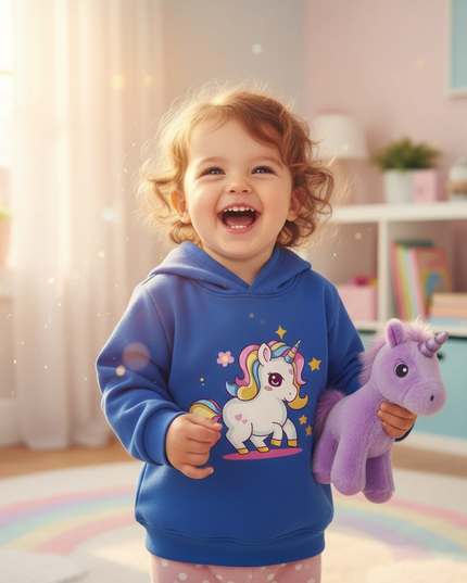 unicorn hoodie for toddlers - in-use