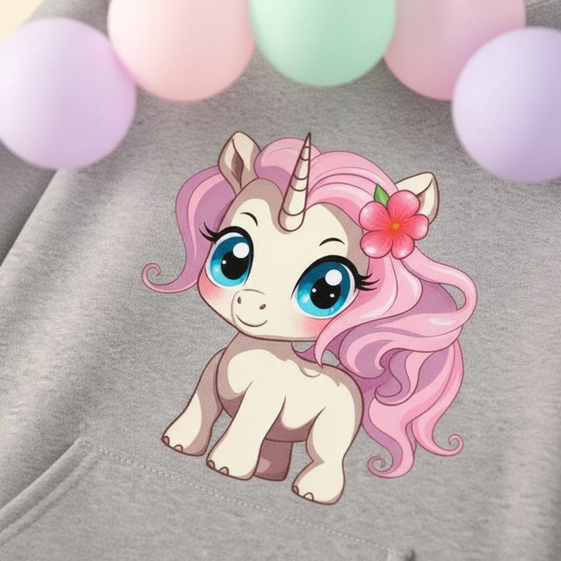 unicorn hoodie set girls - detail