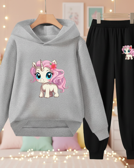 unicorn hoodie set girls - lifestyle