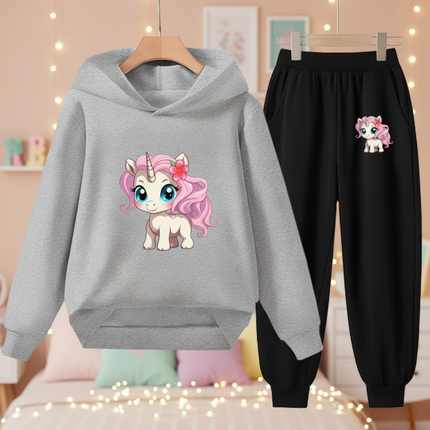 unicorn hoodie set girls - lifestyle