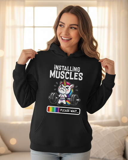 unicorn hoodie sweatshirt - in-use