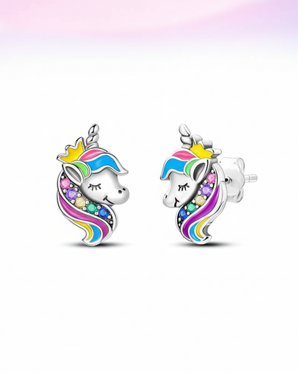 unicorn hoop earrings - white-bg