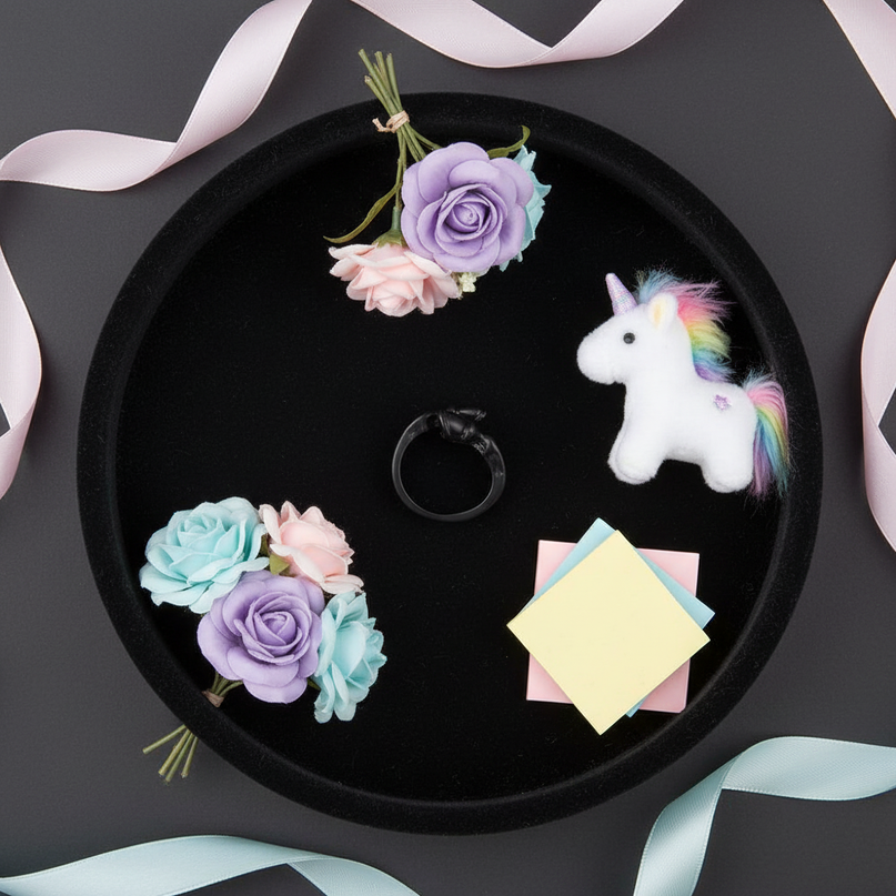 unicorn hooves ring - flat-lay