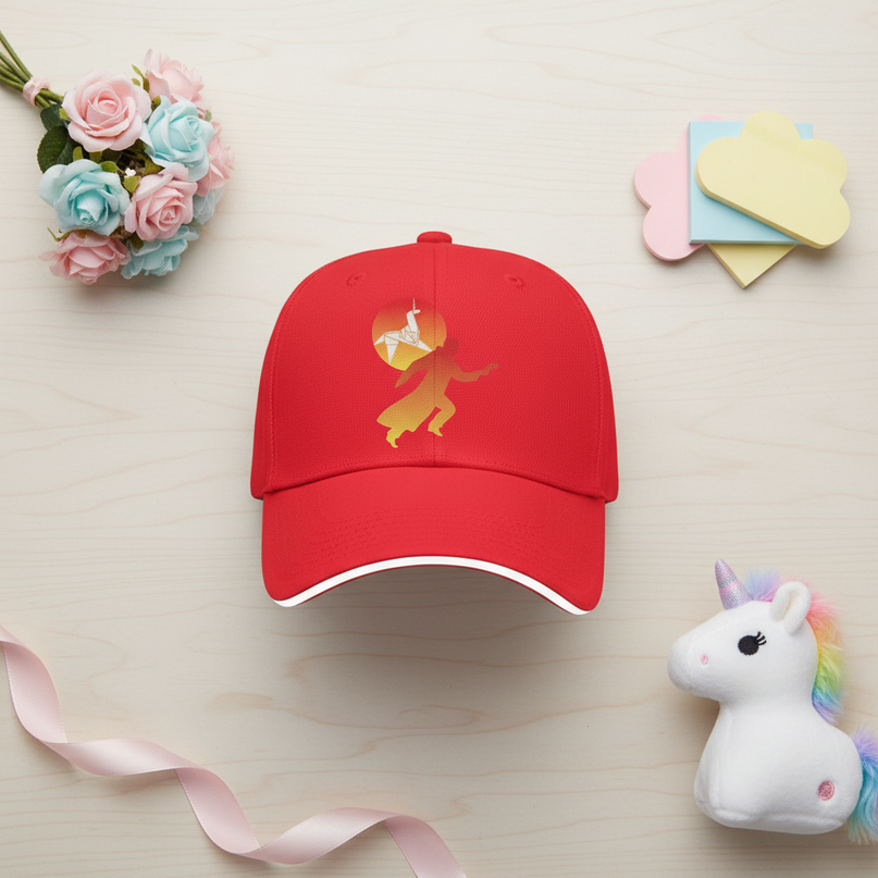 unicorn horn cap - flat-lay