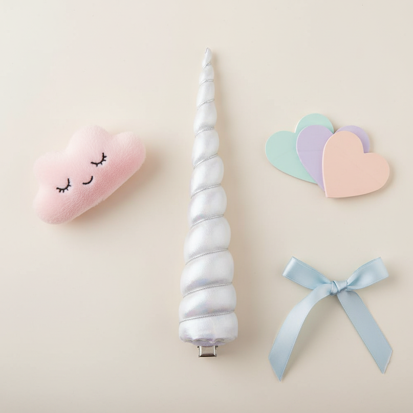 unicorn horn hair clip - flat-lay