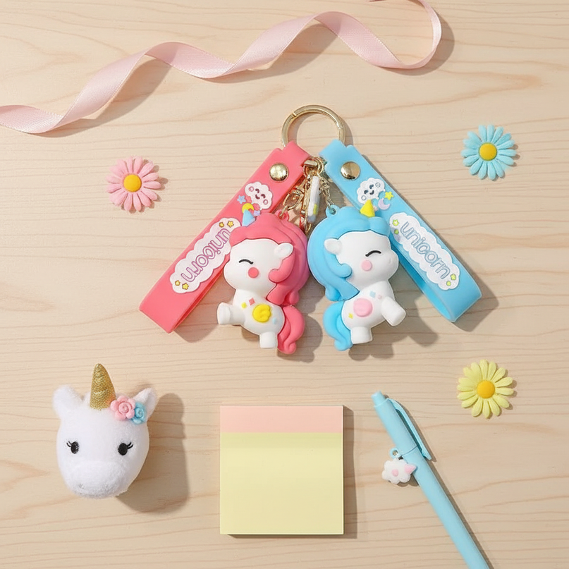 unicorn horn keychain - flat-lay