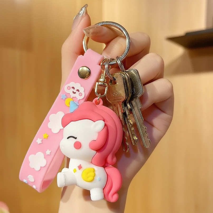 unicorn horn keychain - in-use