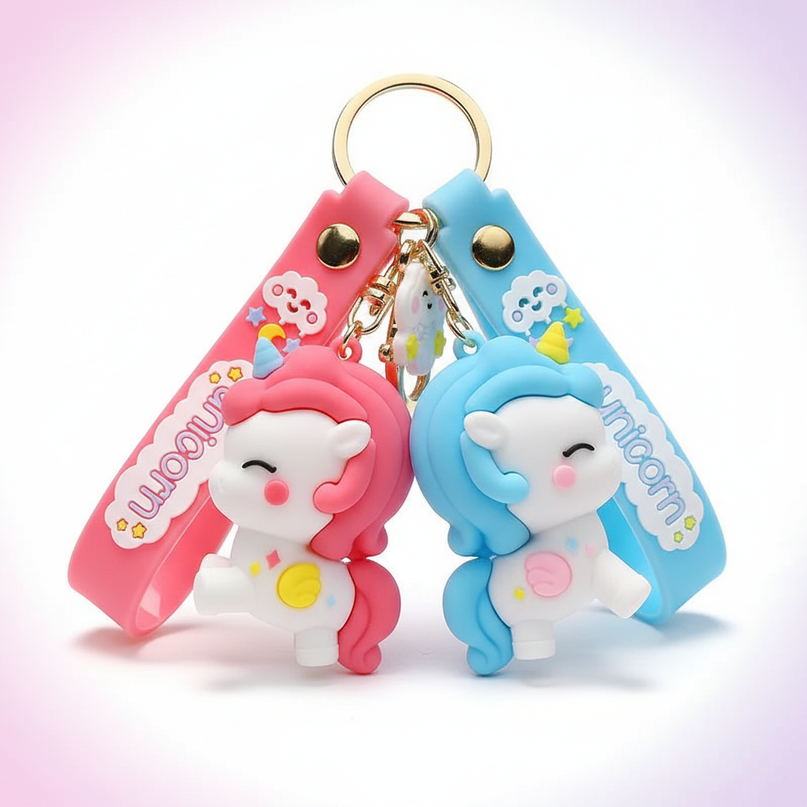unicorn horn keychain - white-bg