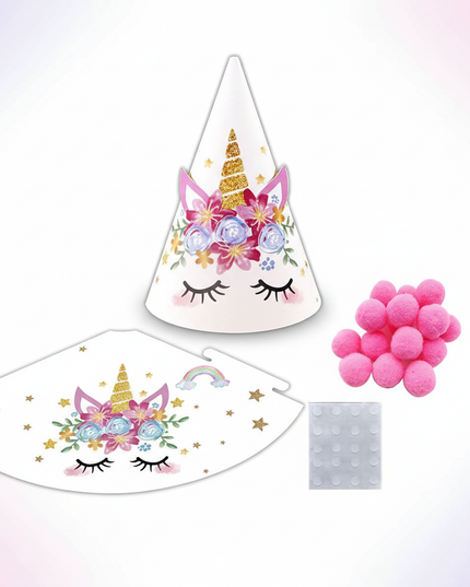 unicorn horn party hats - white-bg