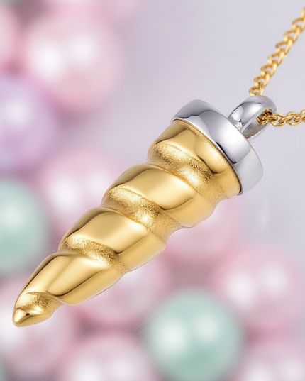 unicorn horn pendant - detail