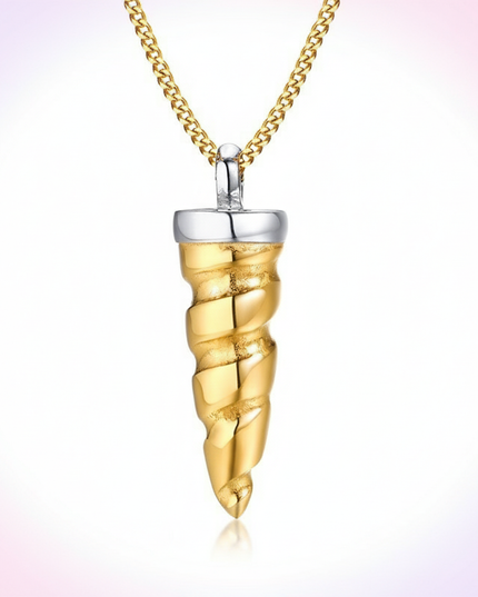 unicorn horn pendant - white-bg