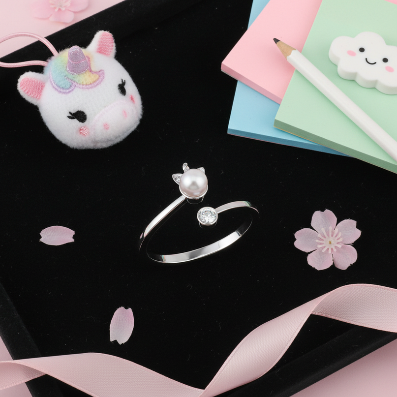 unicorn horn ring - flat-lay