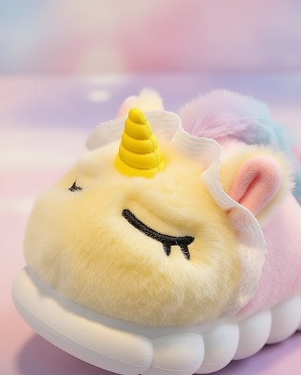 unicorn house slippers - detail
