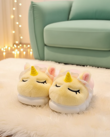 unicorn house slippers - lifestyle
