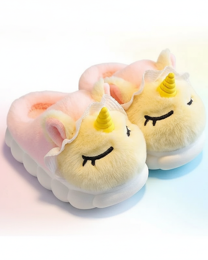 unicorn house slippers - white-bg