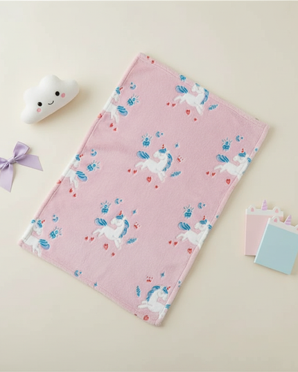 unicorn infant blanket - flat-lay