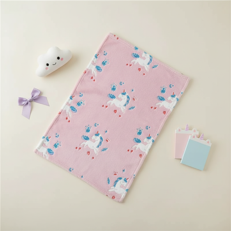 unicorn infant blanket - flat-lay